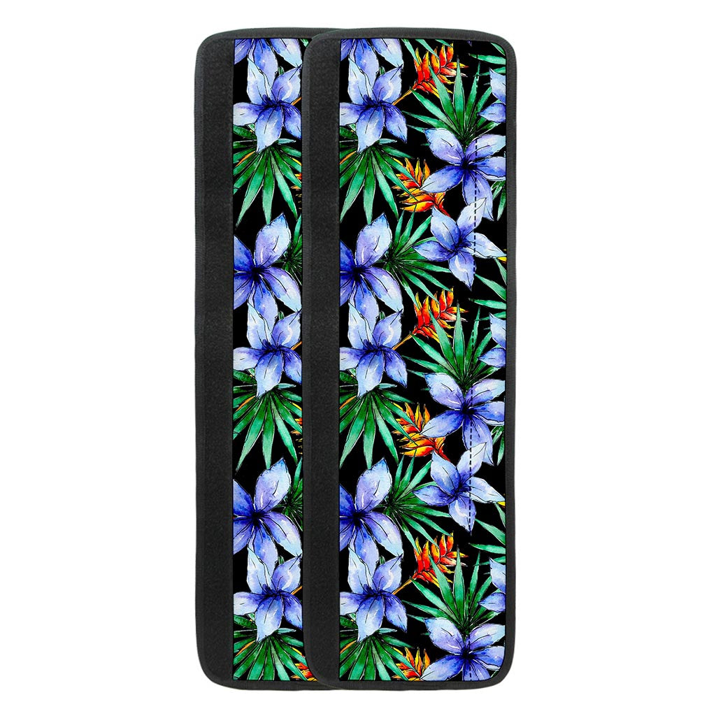 Blue Hawaiian Wildflowers Pattern Print Refrigerator Handle Covers