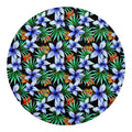 Blue Hawaiian Wildflowers Pattern Print Round Blanket