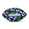 Blue Hawaiian Wildflowers Pattern Print Rugby Ball