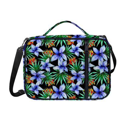 Blue Hawaiian Wildflowers Pattern Print Shoulder Strap Bible Bag