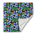Blue Hawaiian Wildflowers Pattern Print Silk Bandana