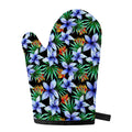Blue Hawaiian Wildflowers Pattern Print Single Oven Mitt