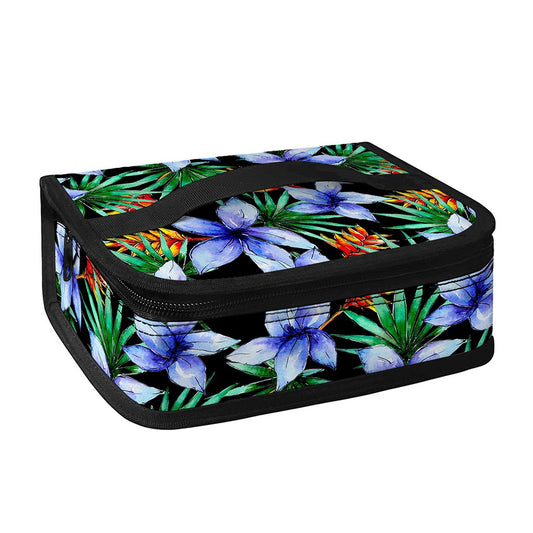 Blue Hawaiian Wildflowers Pattern Print Small Lunch Bag