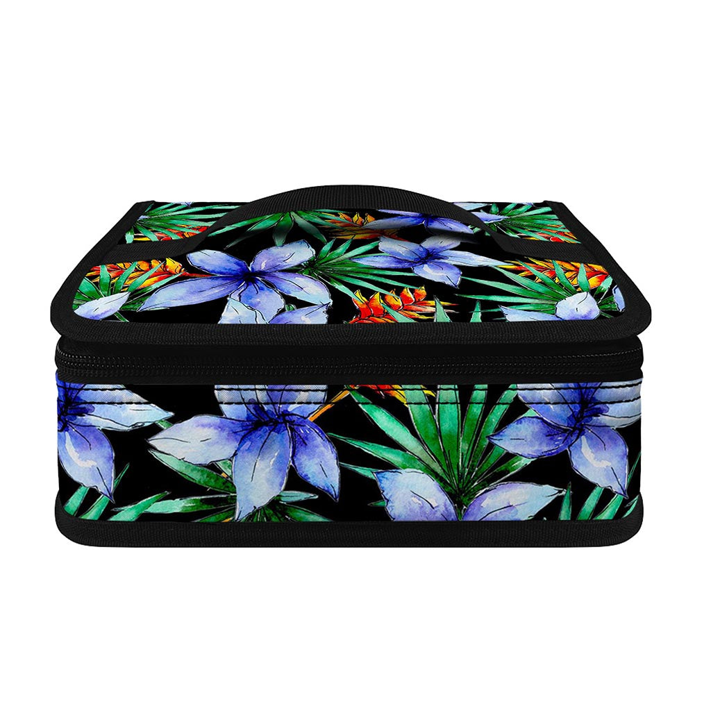 Blue Hawaiian Wildflowers Pattern Print Small Lunch Bag