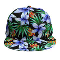 Blue Hawaiian Wildflowers Pattern Print Snapback Cap