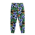 Blue Hawaiian Wildflowers Pattern Print Sweatpants