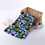 Blue Hawaiian Wildflowers Pattern Print Towel