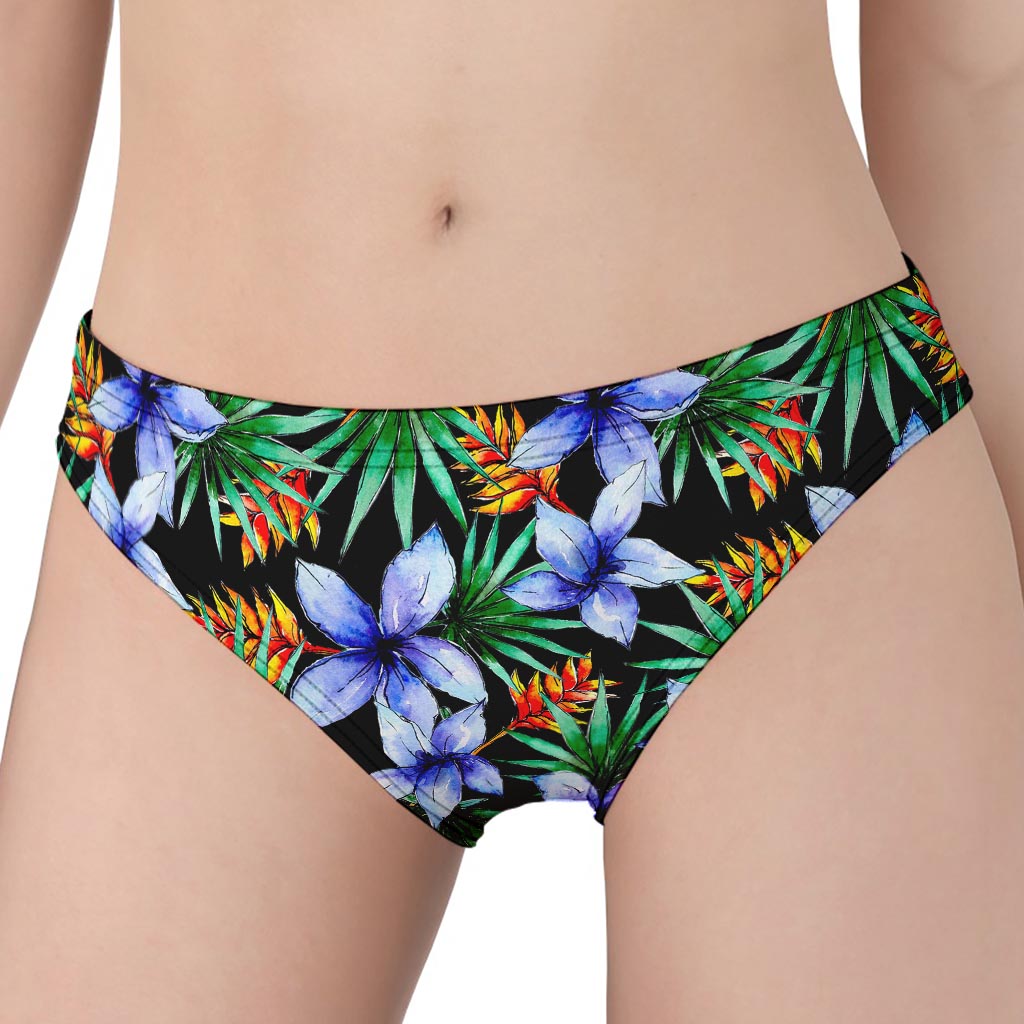 Blue Hawaiian Wildflowers Pattern Print Women's Panties