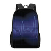 Blue Heartbeat Print 17 Inch Backpack