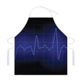 Blue Heartbeat Print Adjustable Apron