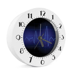Blue Heartbeat Print Alarm Clock