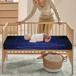 Blue Heartbeat Print Baby Crib Sheet