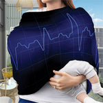 Blue Heartbeat Print Baby Seat Cover