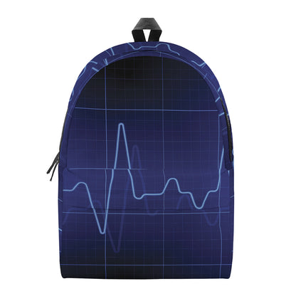 Blue Heartbeat Print Backpack
