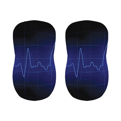 Blue Heartbeat Print Bar Stool Covers