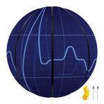 Blue Heartbeat Print Basketball