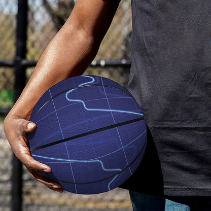 Blue Heartbeat Print Basketball