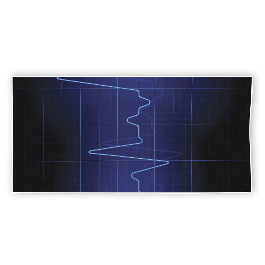 Blue Heartbeat Print Beach Towel