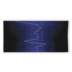 Blue Heartbeat Print Beach Towel