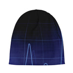 Blue Heartbeat Print Beanie