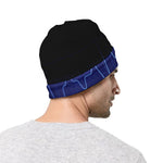 Blue Heartbeat Print Beanie