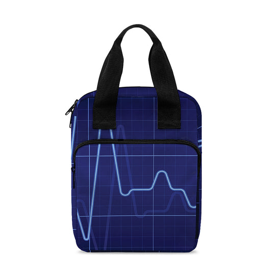 Blue Heartbeat Print Bible Tote Bag