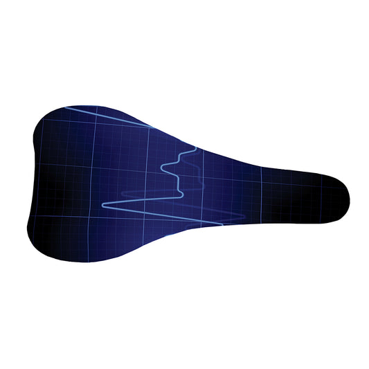 Blue Heartbeat Print Bicycle Seat Cover