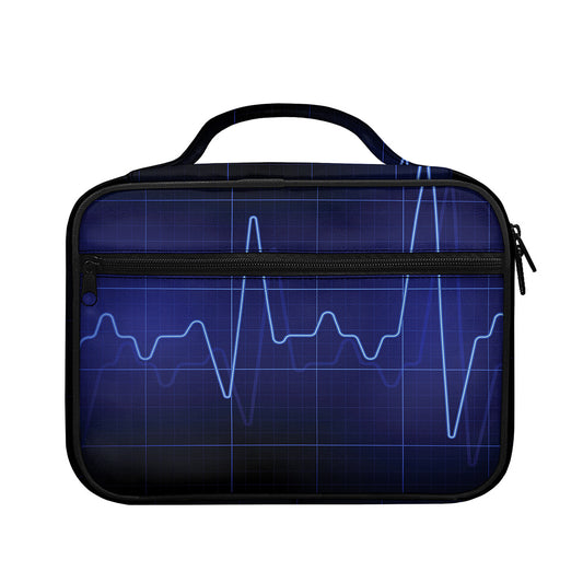 Blue Heartbeat Print Briefcase Bible Bag