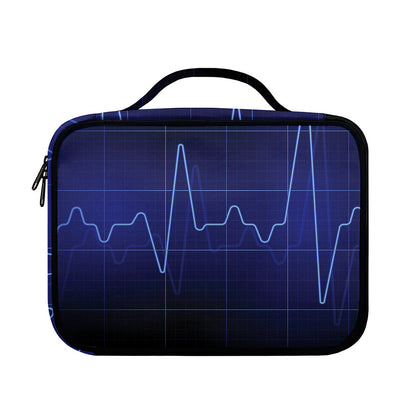 Blue Heartbeat Print Briefcase Bible Bag