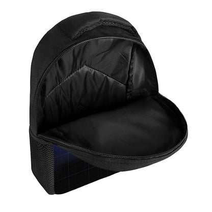 Blue Heartbeat Print Casual Backpack