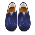 Blue Heartbeat Print Casual Shoes