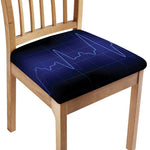 Blue Heartbeat Print Chair Cushion Cover