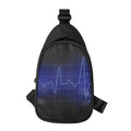 Blue Heartbeat Print Sling Bag