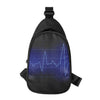 Blue Heartbeat Print Chest Bag