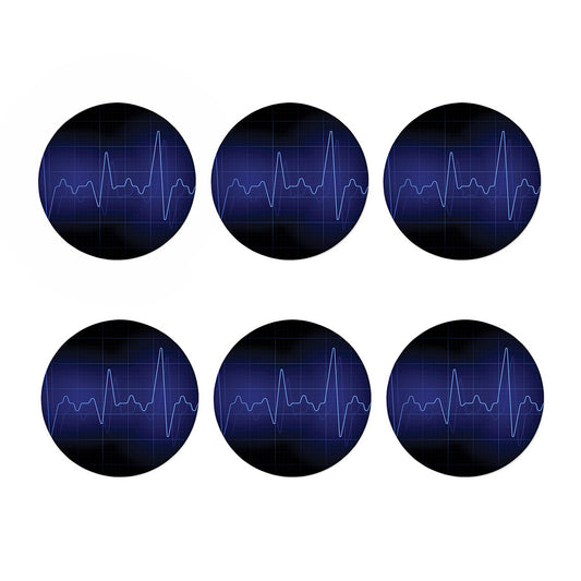 Blue Heartbeat Print Coaster Set