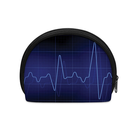 Blue Heartbeat Print Coin Purse