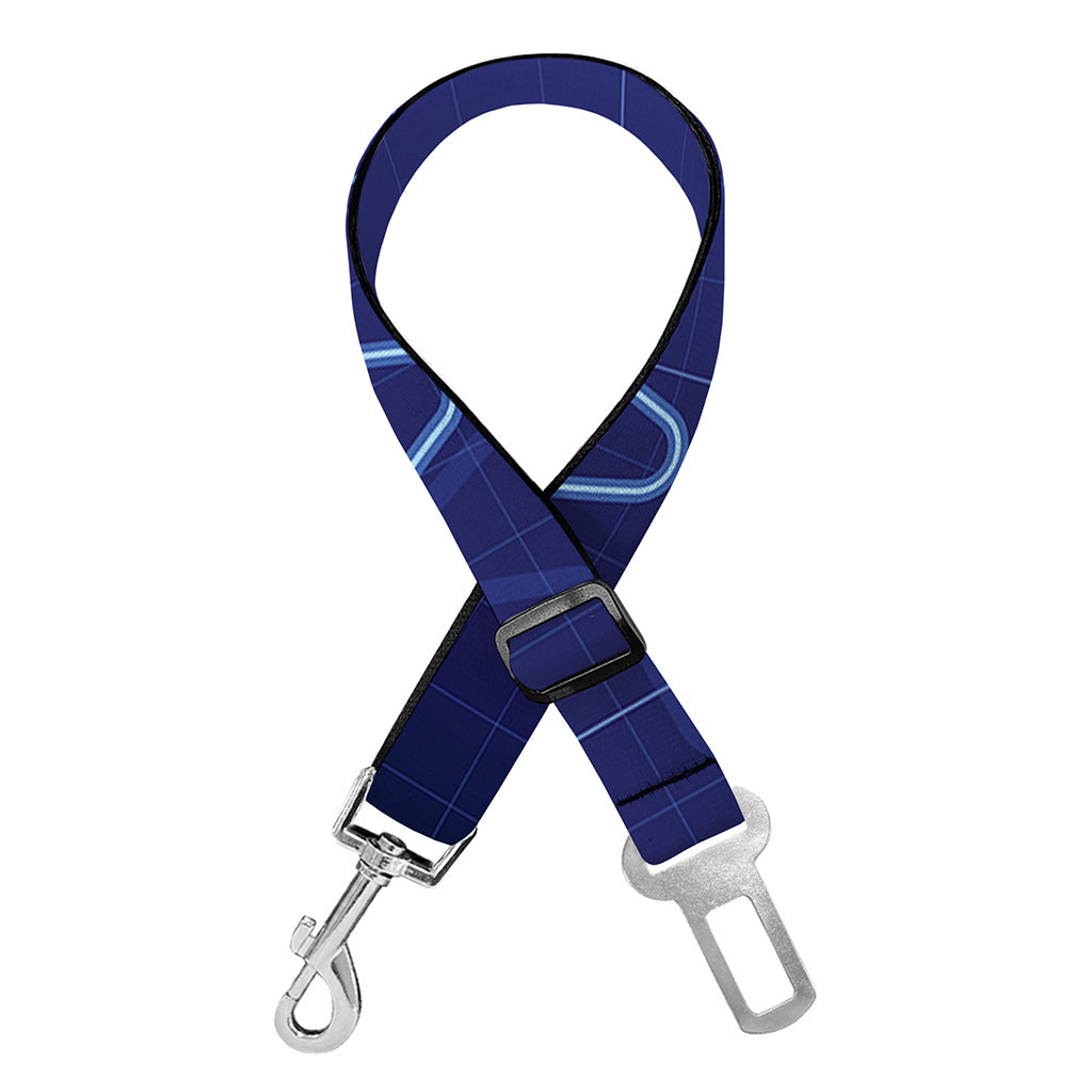 Blue Heartbeat Print Dog Seat Belt