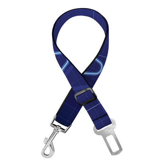 Blue Heartbeat Print Dog Seat Belt