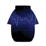 Blue Heartbeat Print Dog Zip Up Hoodie