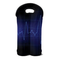 Blue Heartbeat Print Double Neoprene Wine Tote