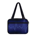 Blue Heartbeat Print Double Strap Bible Bag