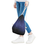 Blue Heartbeat Print Drawstring Bag