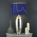 Blue Heartbeat Print Drum Lamp Shade