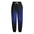 Blue Heartbeat Print Fleece Lined Knit Pants