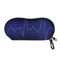 Blue Heartbeat Print Glasses Case