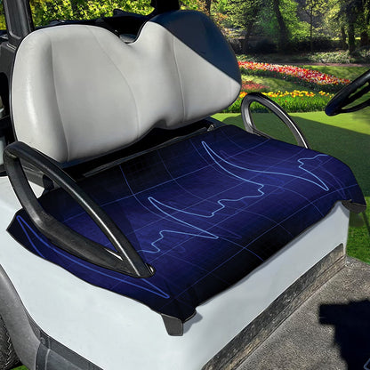 Blue Heartbeat Print Golf Cart Seat Cover