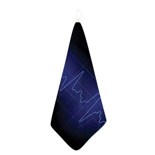 Blue Heartbeat Print Hand Towel