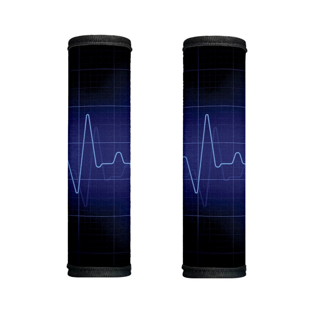 Blue Heartbeat Print Handle Covers