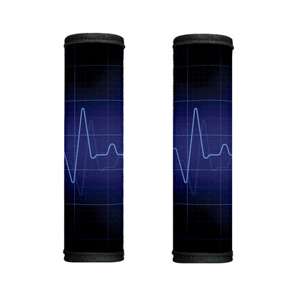 Blue Heartbeat Print Handle Covers