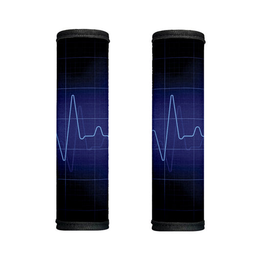 Blue Heartbeat Print Handle Covers